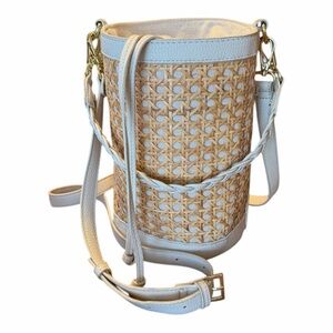 Tommy Bahama Rattan Woven Crossbody Shoulder Handbag Bucket Bag, nice!